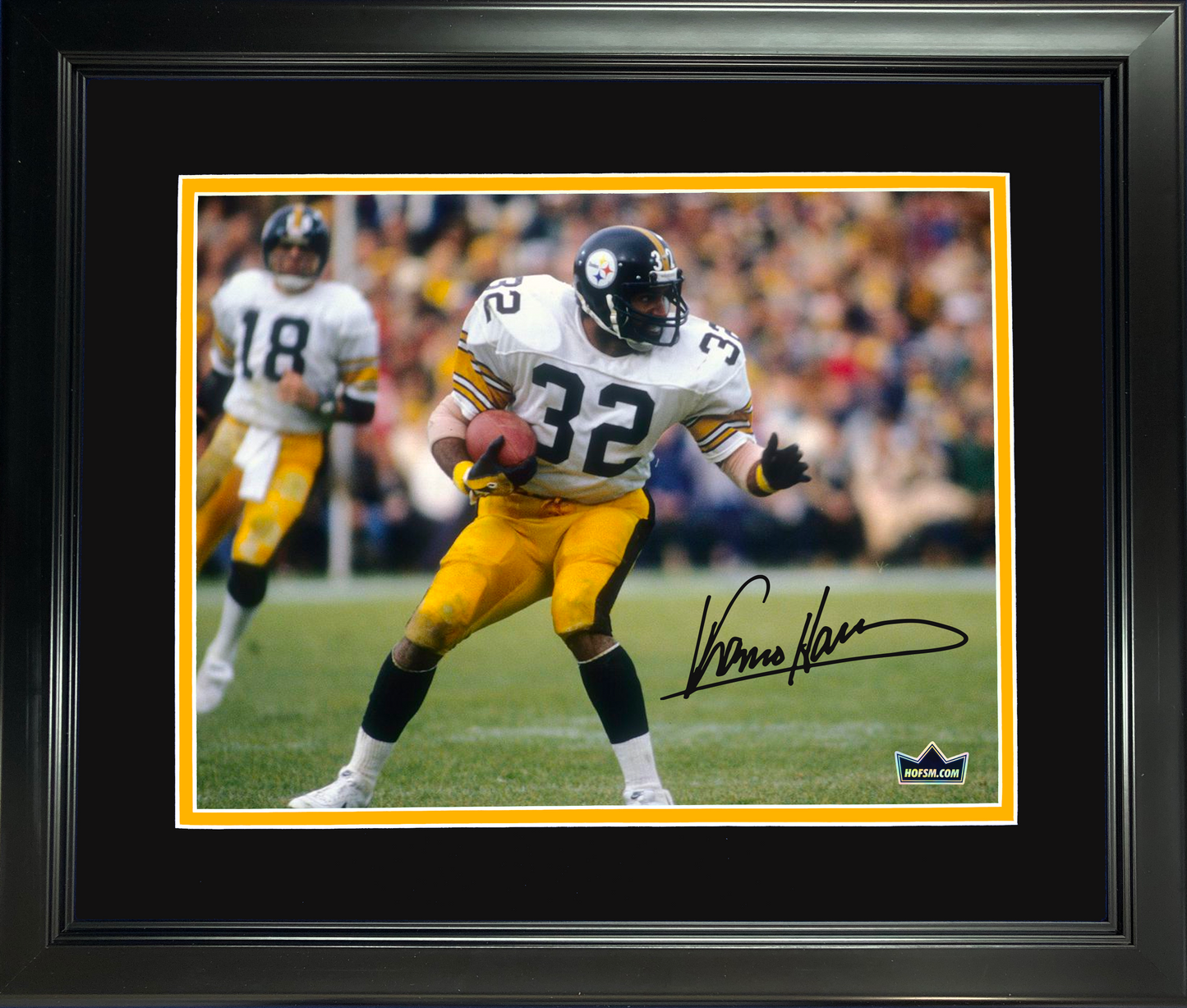 Framed Franco Harris Facsimile Laser Engraved Signature Auto Pittsburgh Steelers 11"x14" Football Photo HOFSM Holo