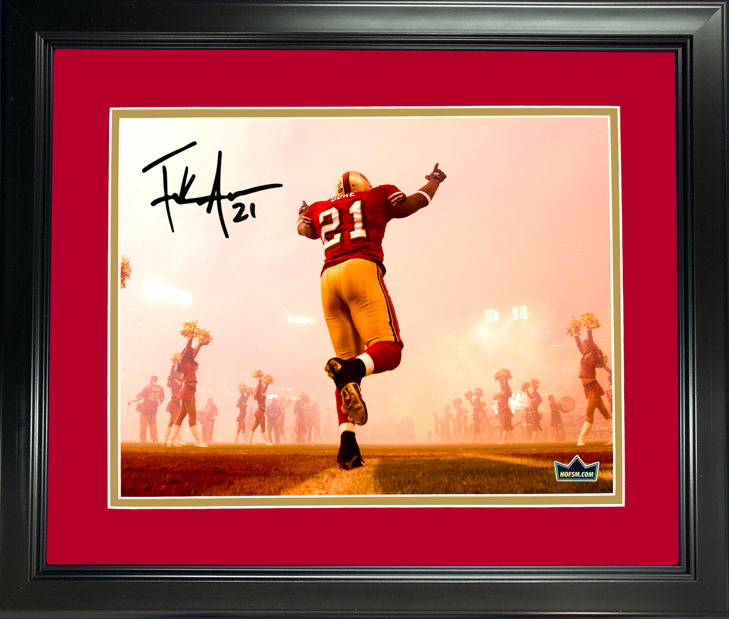 Framed Frank Gore San Francisco 49ers Facsimile Laser Engraved Signature Auto 11"x14" Football Photo HOFSM Holo