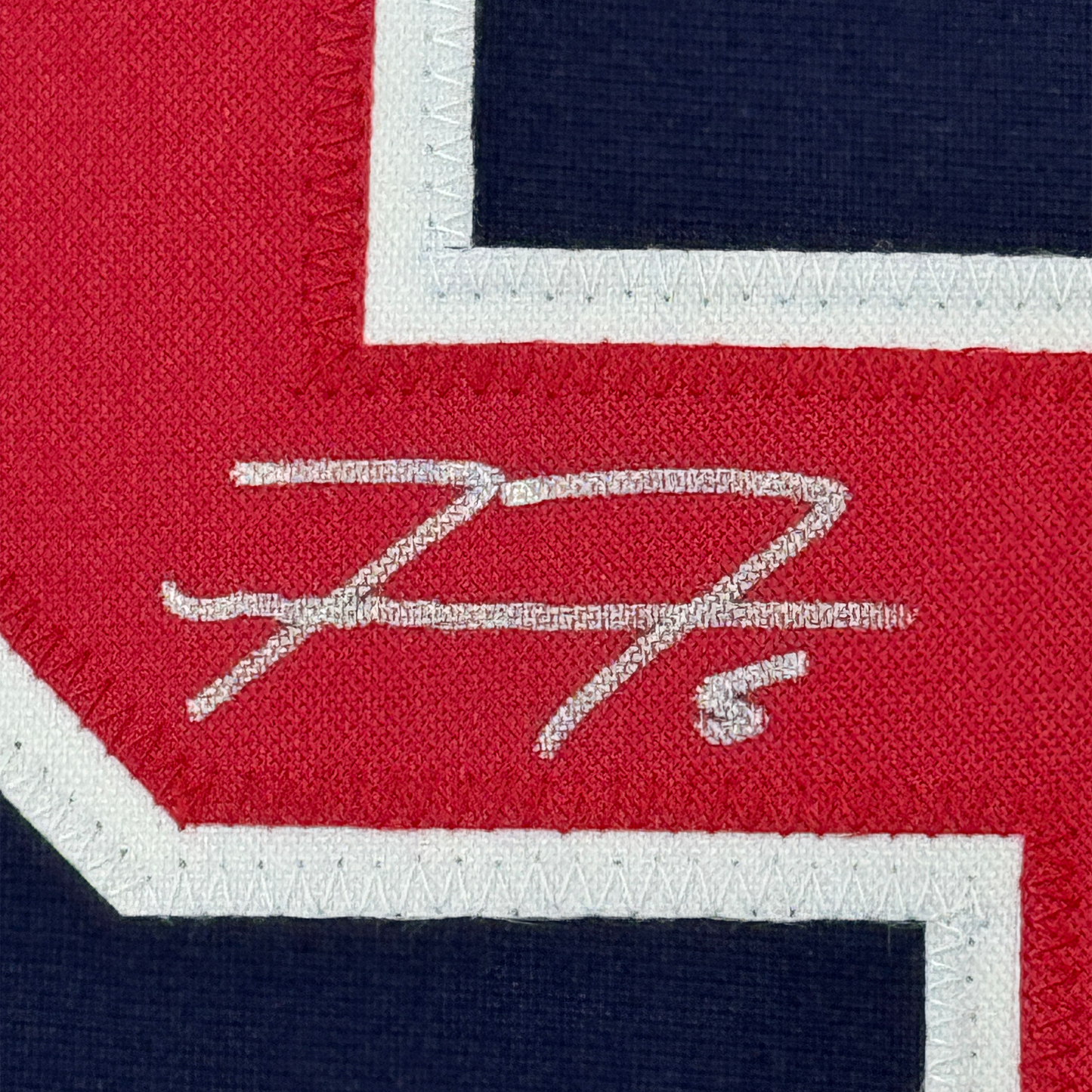 Framed Autographed/Signed Freddie Freeman 35x39 Atlanta Blue Baseball Jersey Lojo Exclusive COA