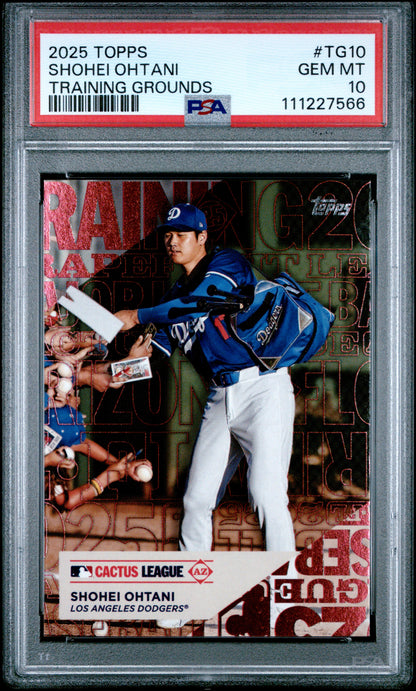 Graded 2025 Topps Now Shohei Ohtani #TG10 Baseball Card PSA 10 Gem Mint