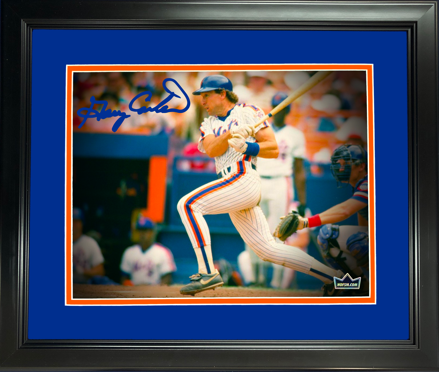 Framed Gary Carter New York Mets Facsimile Laser Engraved Signature Auto 11"x14" Baseball Photo HOFSM Holo