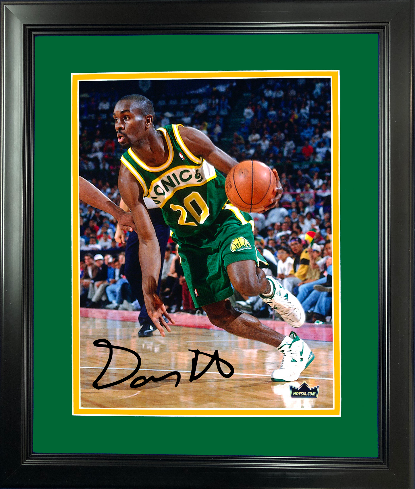 Framed Gary Payton Facsimile Laser Engraved Signature Auto Seattle Supersonics 11"x14" Basketball Photo HOFSM Holo