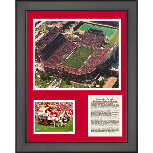 Framed Oklahoma Sooners Stadium & Team History 11"x14" College Football Three Photo Collage