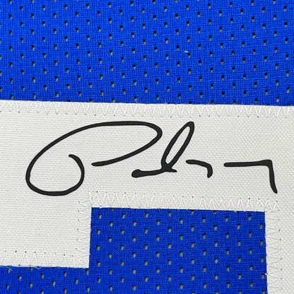Framed Facsimile Autographed Paul George 35x39 Los Angeles LA Blue Reprint Laser Auto Basketball Jersey
