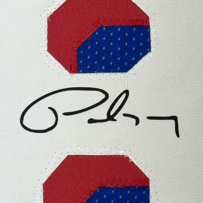 Framed Facsimile Autographed Paul George 35x39 Philadelphia Blue Reprint Laser Auto Basketball Jersey