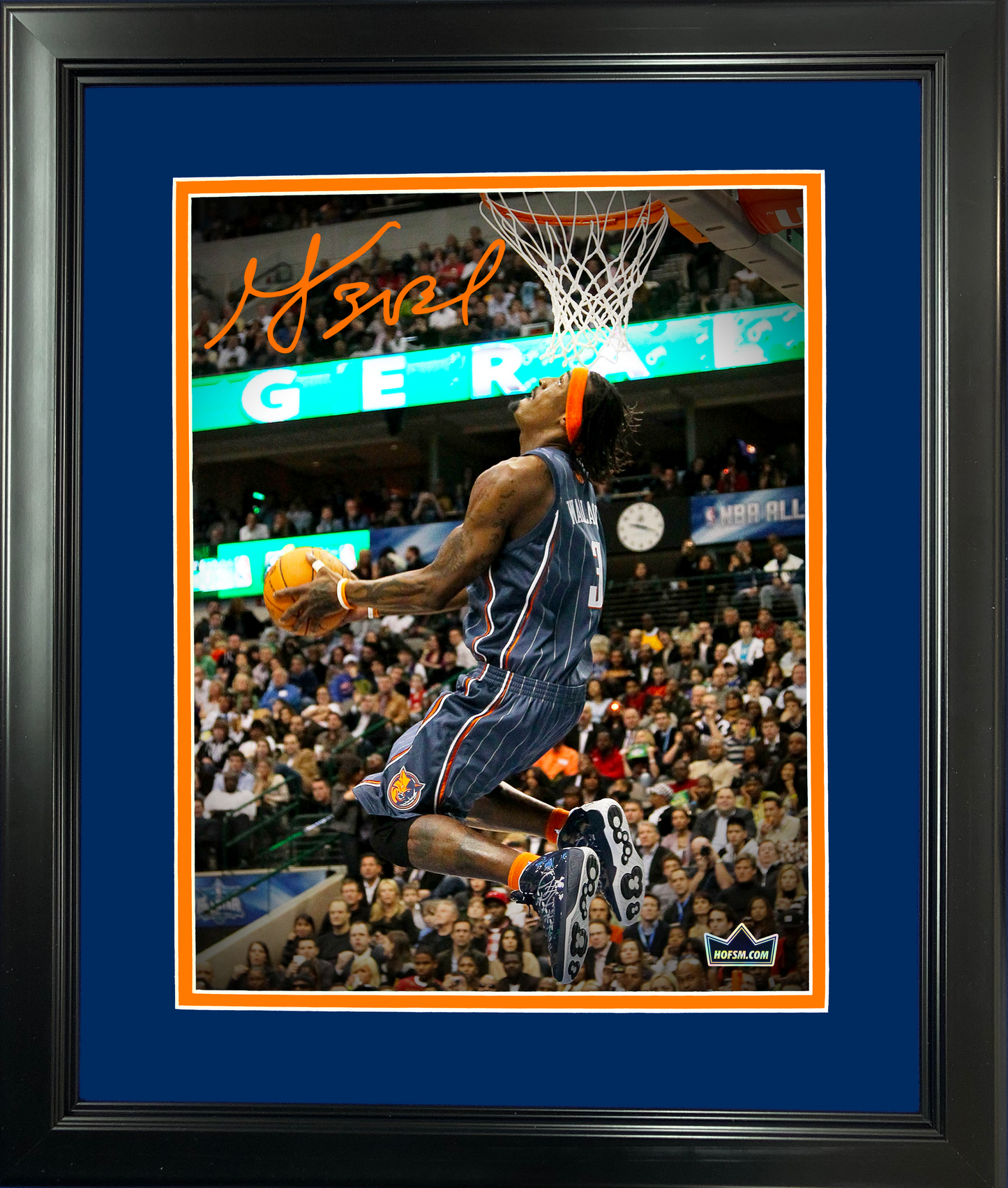 Framed Gerald Wallace Facsimile Laser Engraved Signature Auto Charlotte Bobcats 11"x14" Basketball Photo HOFSM Holo