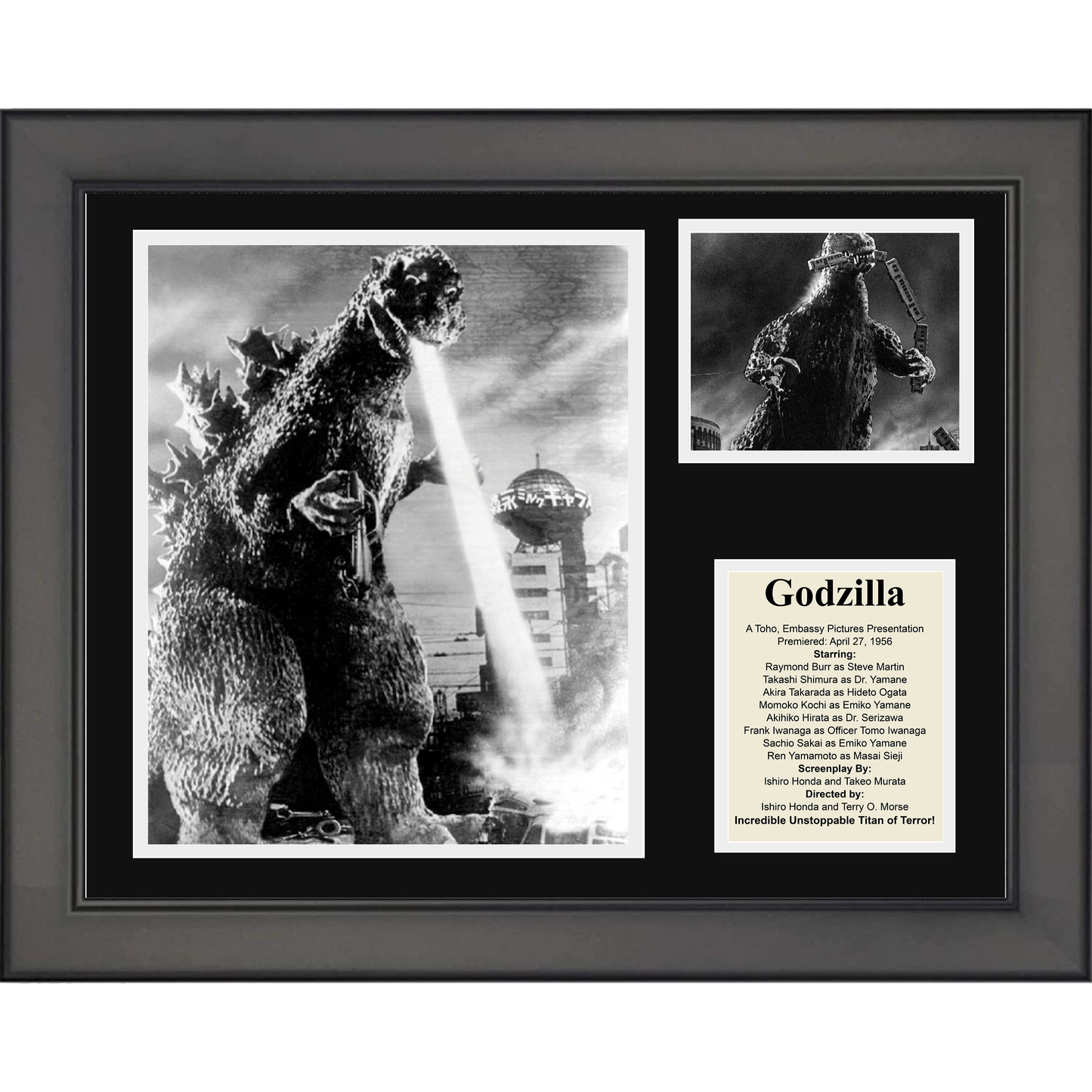 Framed Godzilla Movie 11"x14" Three Photo Collage