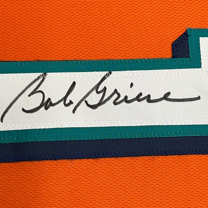 Framed Autographed/Signed Bob Griese 35x39 Miami Orange Football Jersey JSA COA