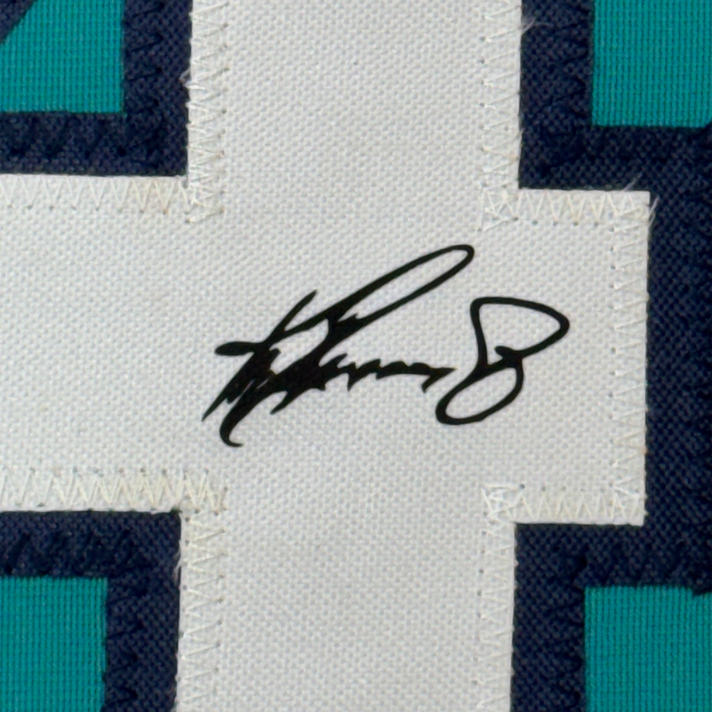Framed Facsimile Autographed Ken Griffey Jr. 35x39 Seattle Teal Reprint Laser Auto Baseball Jersey