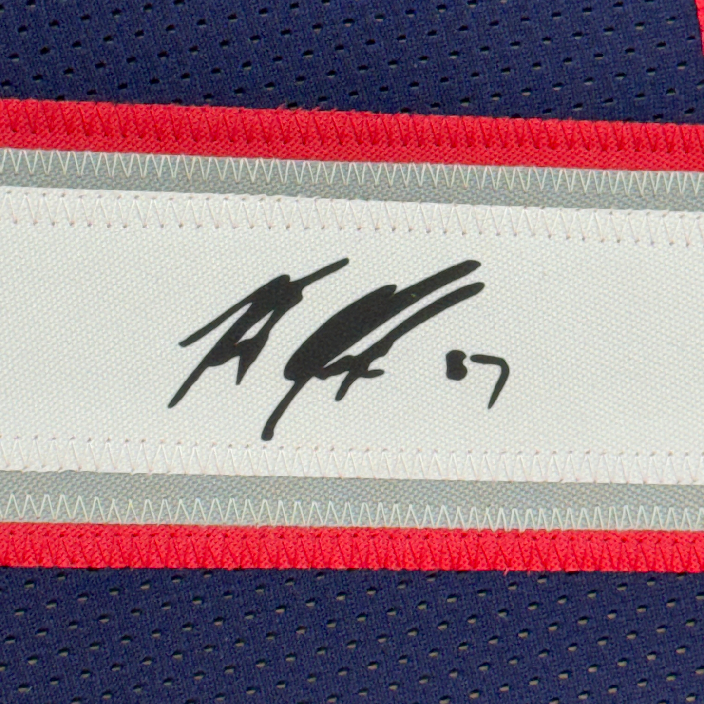 Framed Facsimile Autographed Rob Gronk Gronkowski 35x39 New England Blue Reprint Laser Auto Football Jersey