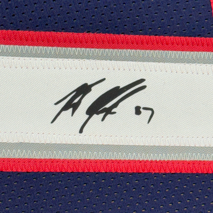 Framed Facsimile Autographed Rob Gronk Gronkowski 35x39 New England Blue Reprint Laser Auto Football Jersey