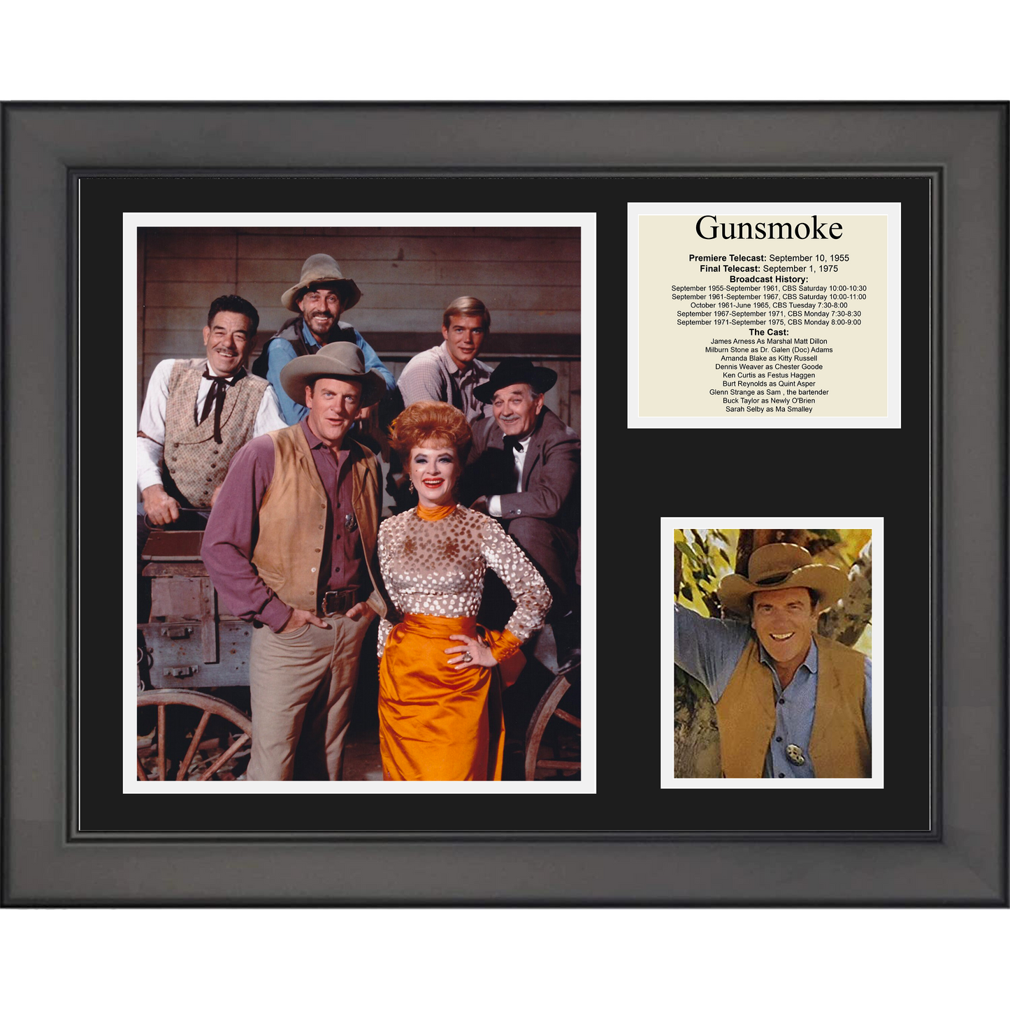 Framed Gunsmoke Movie 11"x14" Three Photo Collage