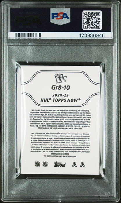 Graded 2024 Topps Now Alex Ovechkin #10 The GR8 Chase Sticker Hockey Card PSA 8 Near Mint