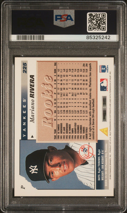 Graded 1996 Score Mariano Rivera #225 Rookie RC Baseball Card PSA 10 Gem Mint