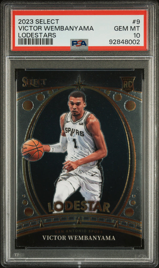 Graded 2023 Panini Select Victor Wembanyama #9 Lodestars Rookie RC Basketball Card PSA 10 Gem Mint