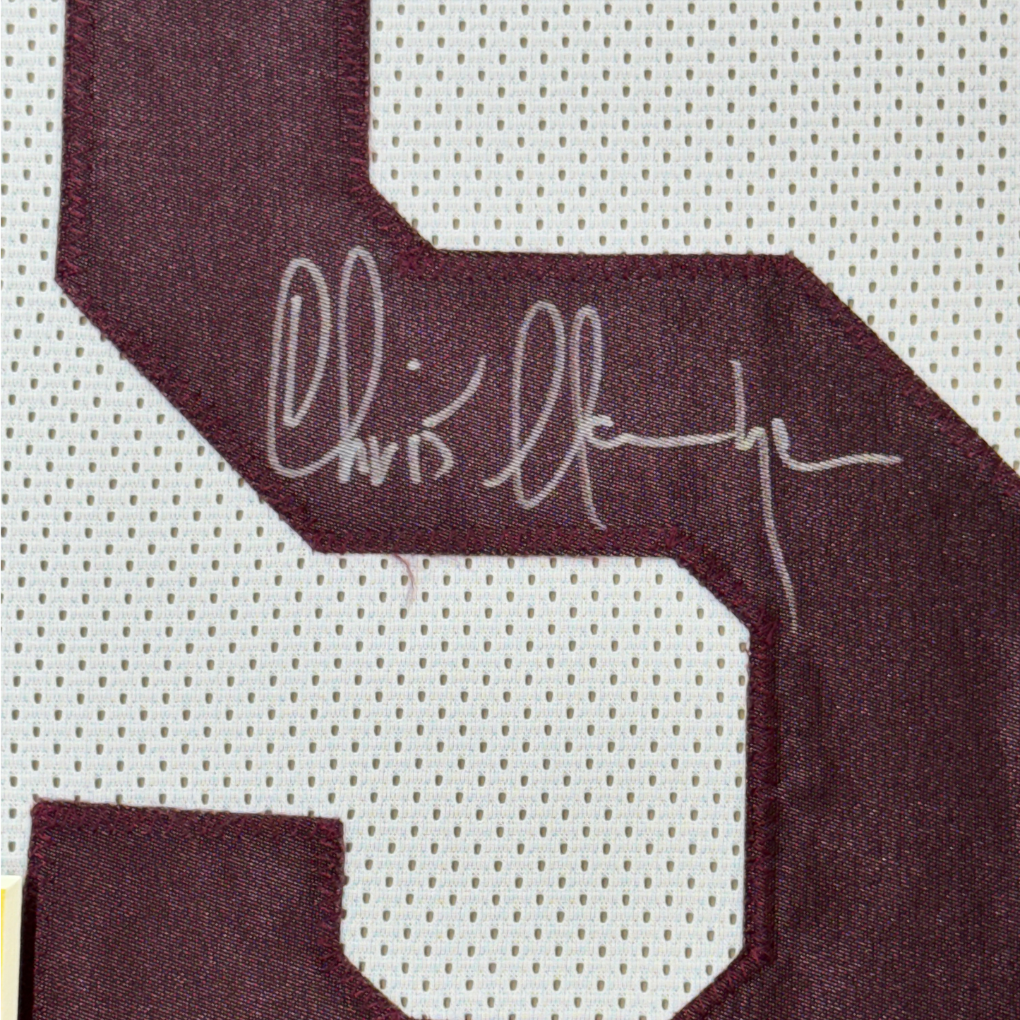 Framed Autographed/Signed Chris Hanburger 35x39 HOF 2011 Washington White Football Jersey JSA COA