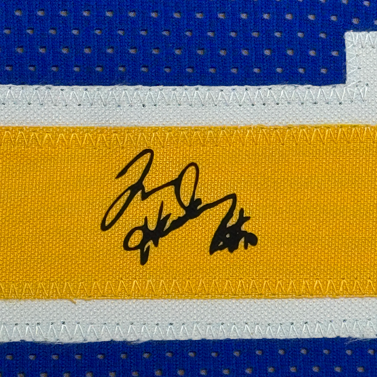 Framed Facsimile Autographed Tim Hardaway 35x39 Golden State Blue Reprint Laser Auto Basketball Jersey