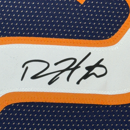 Framed Facsimile Autographed Devin Hester 35x39 Chicago Blue Reprint Laser Auto Football Jersey
