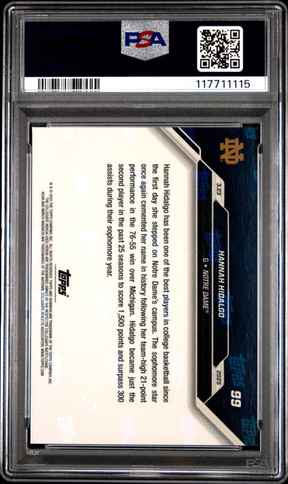 Graded 2024 Topps Bowman U Now Hannah Hidalgo #99 Rookie RC Basketball Card PSA 9 Mint