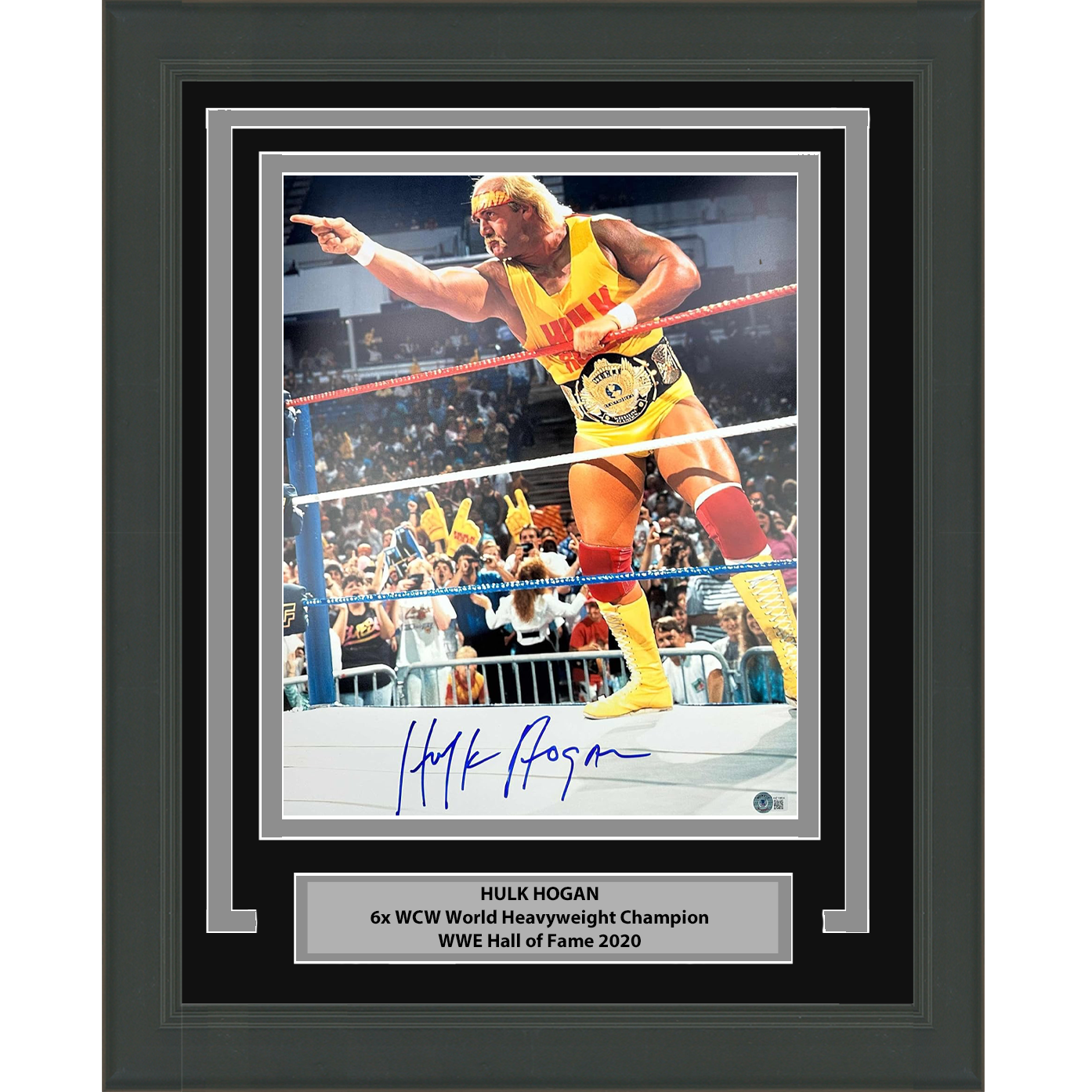 Framed Autographed/Signed Hulk Hogan 16x20 WWE WWF Hulkamania Wrestling Photo Beckett BAS COA #11