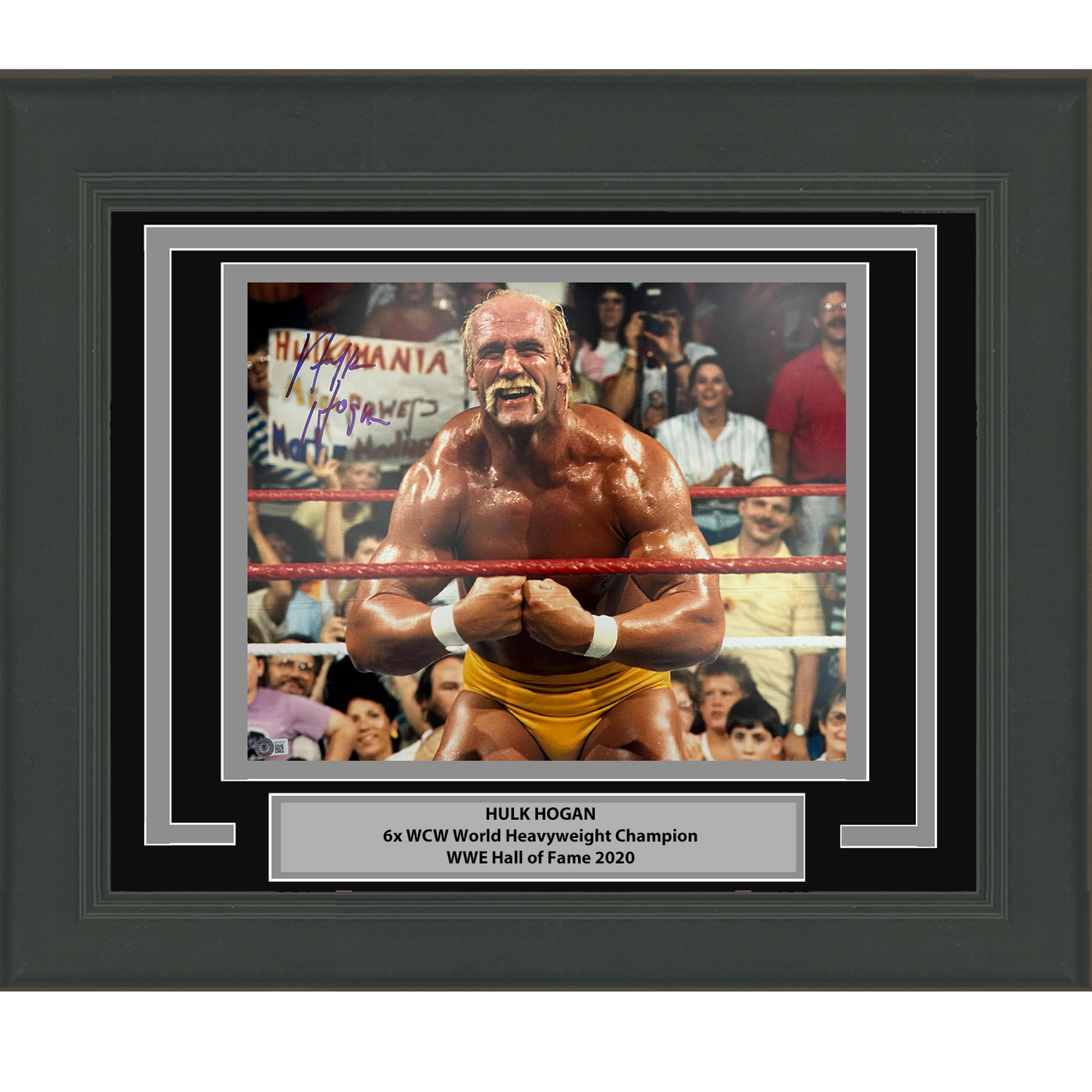 Framed Autographed/Signed Hulk Hogan 16x20 WWE WWF Hulkamania Wrestling Photo Beckett BAS COA #12