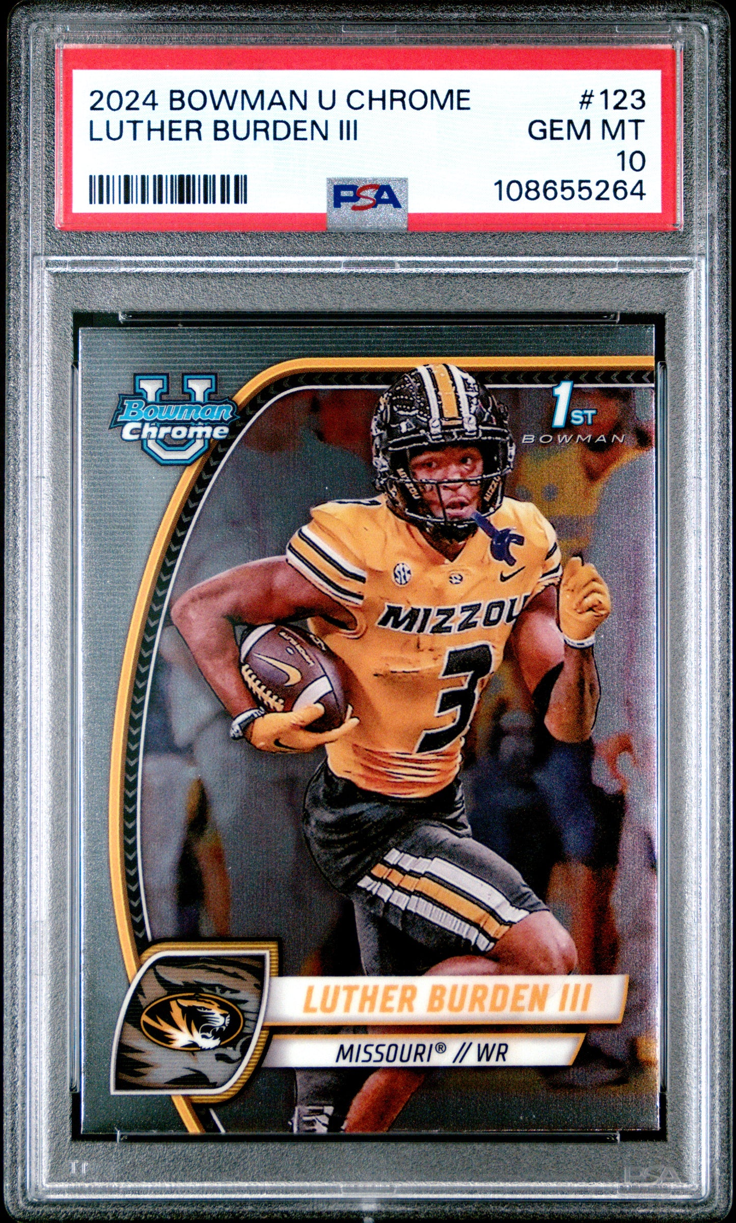 Graded 2024 Topps Bowman U Chrome Luther Burden III #123 Rookie RC Football Card PSA 10 Gem Mint