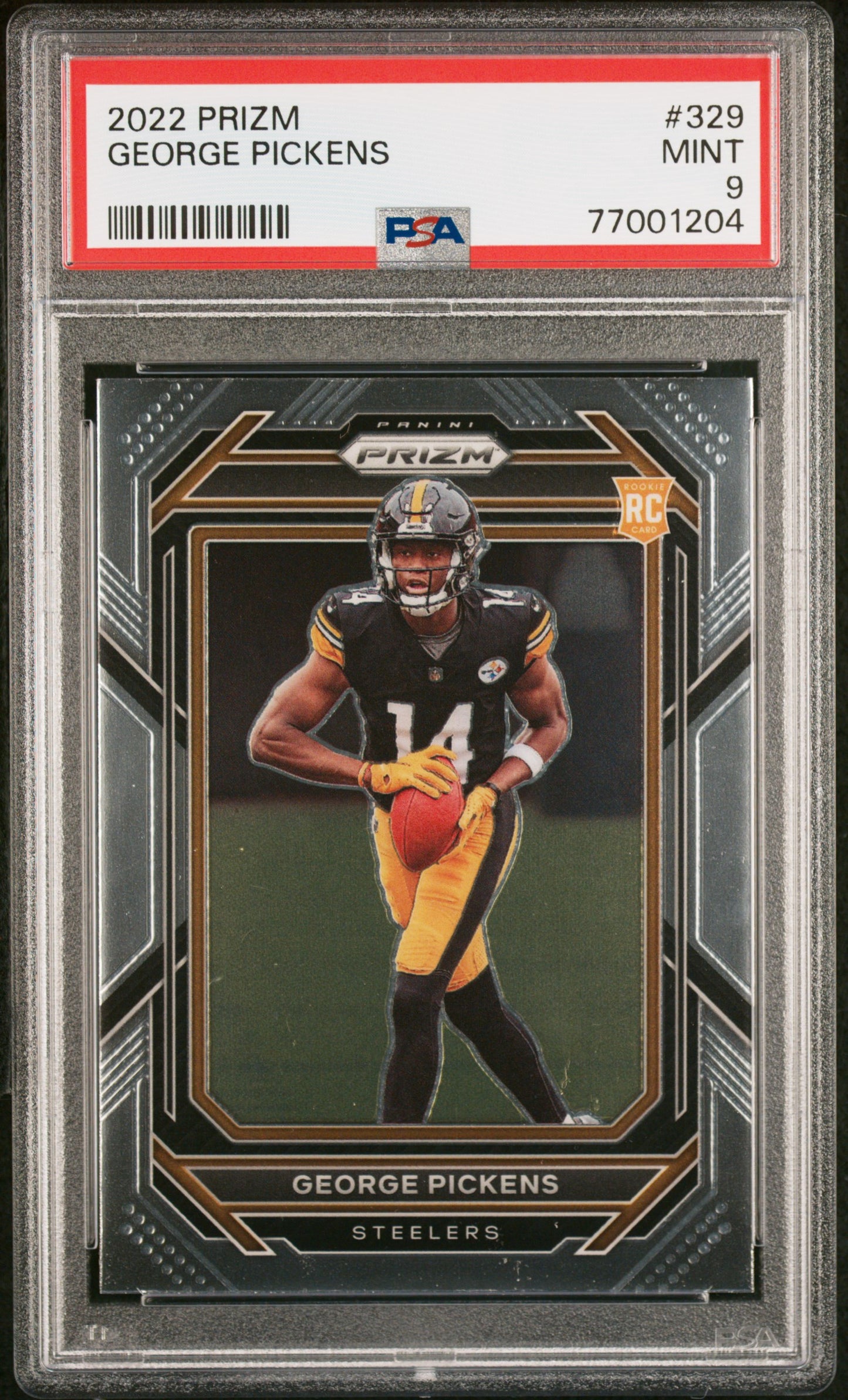 Graded 2022 Panini Prizm George Pickens #329 Rookie RC Football Card PSA 9 Mint