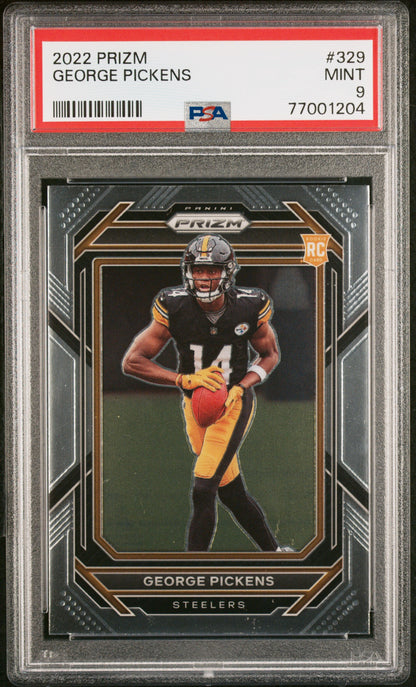 Graded 2022 Panini Prizm George Pickens #329 Rookie RC Football Card PSA 9 Mint