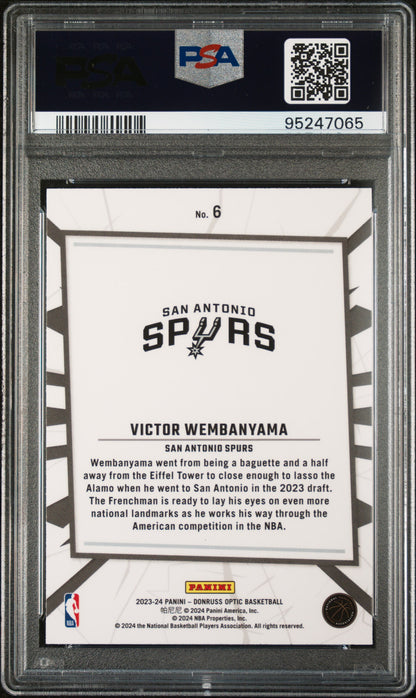 Graded 2023 Panini Donruss Optic Victor Wembanyama #6 My House Rookie RC Basketball Card PSA 10 Gem Mint