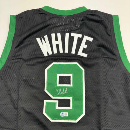 Autographed/Signed Derrick White Boston Black Basketball Jersey Beckett BAS COA