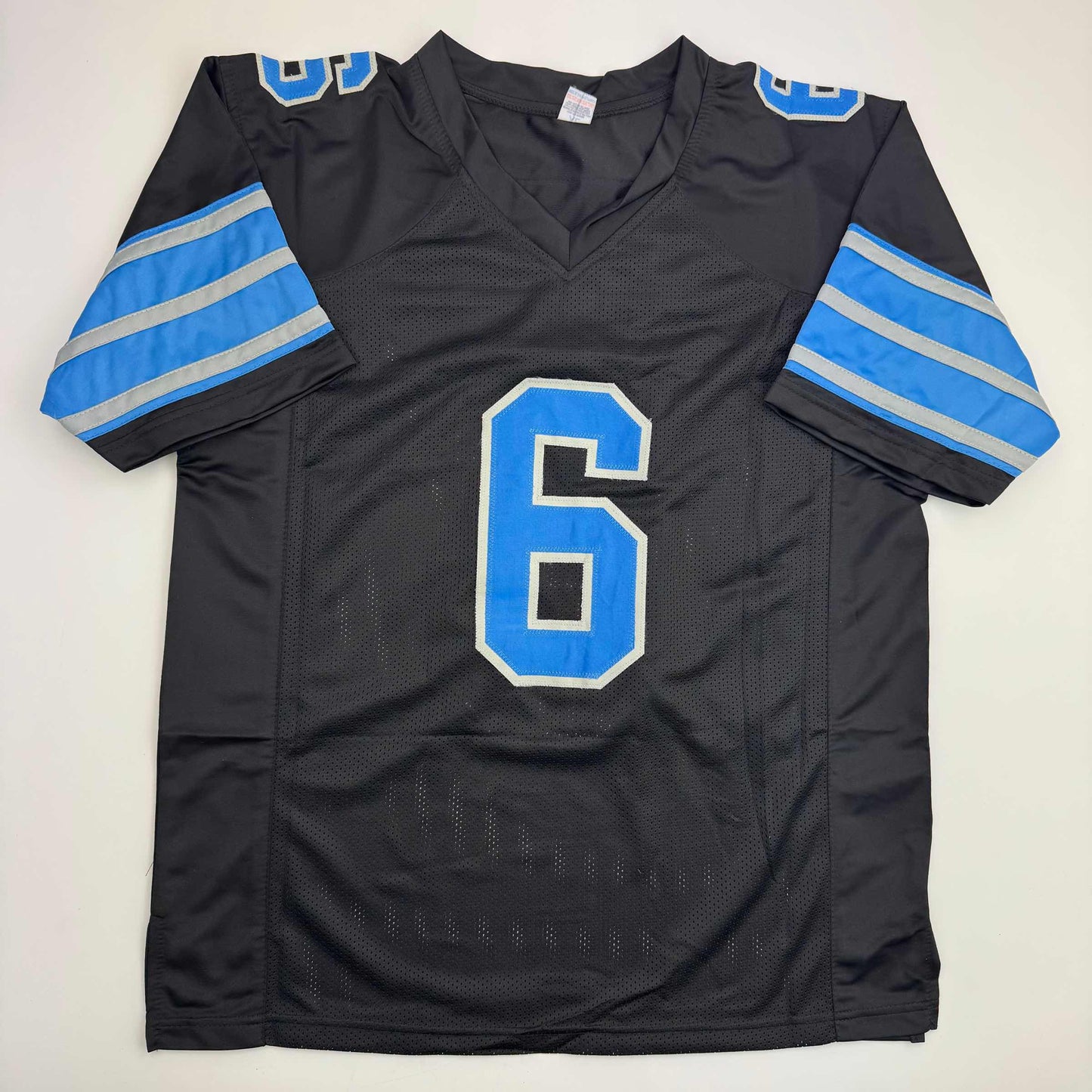 Autographed/Signed Terrion Arnold Detroit Black Football Jersey Beckett BAS COA