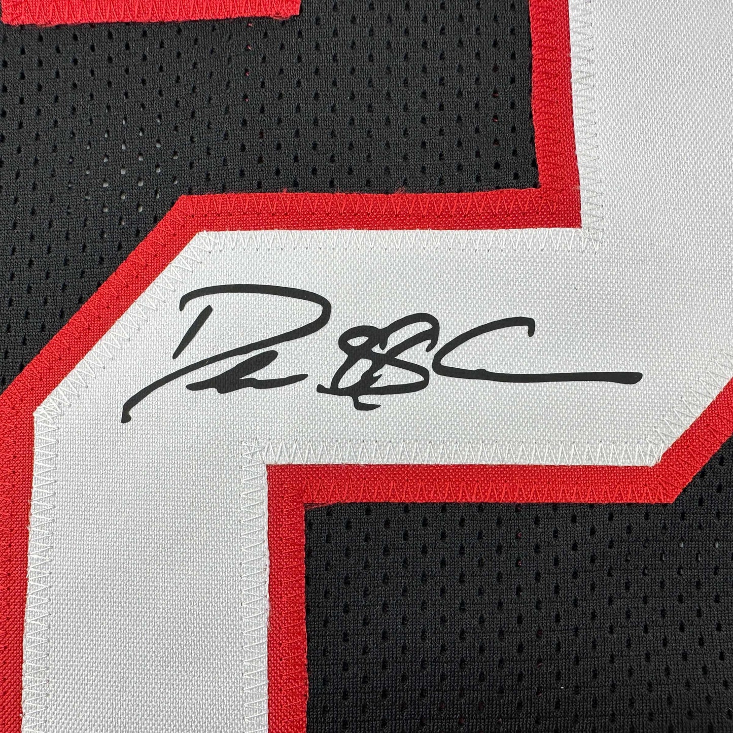 Facsimile Autographed Deion Sanders Atlanta Black Reprint Laser Auto Football Jersey Size Men's XL