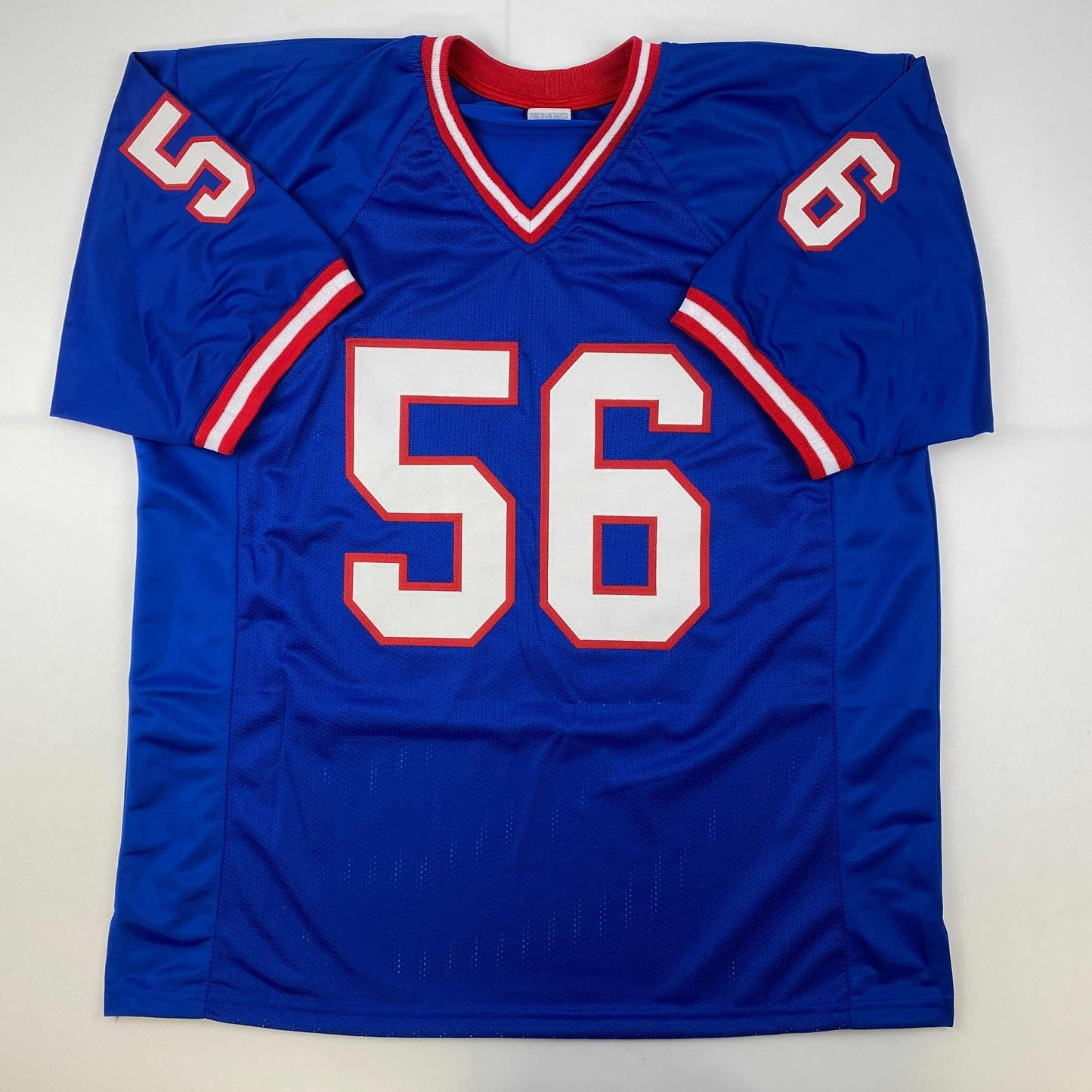 Facsimile Autographed Lawrence Taylor New York Blue Reprint Laser Auto Football Jersey Size Men's XL