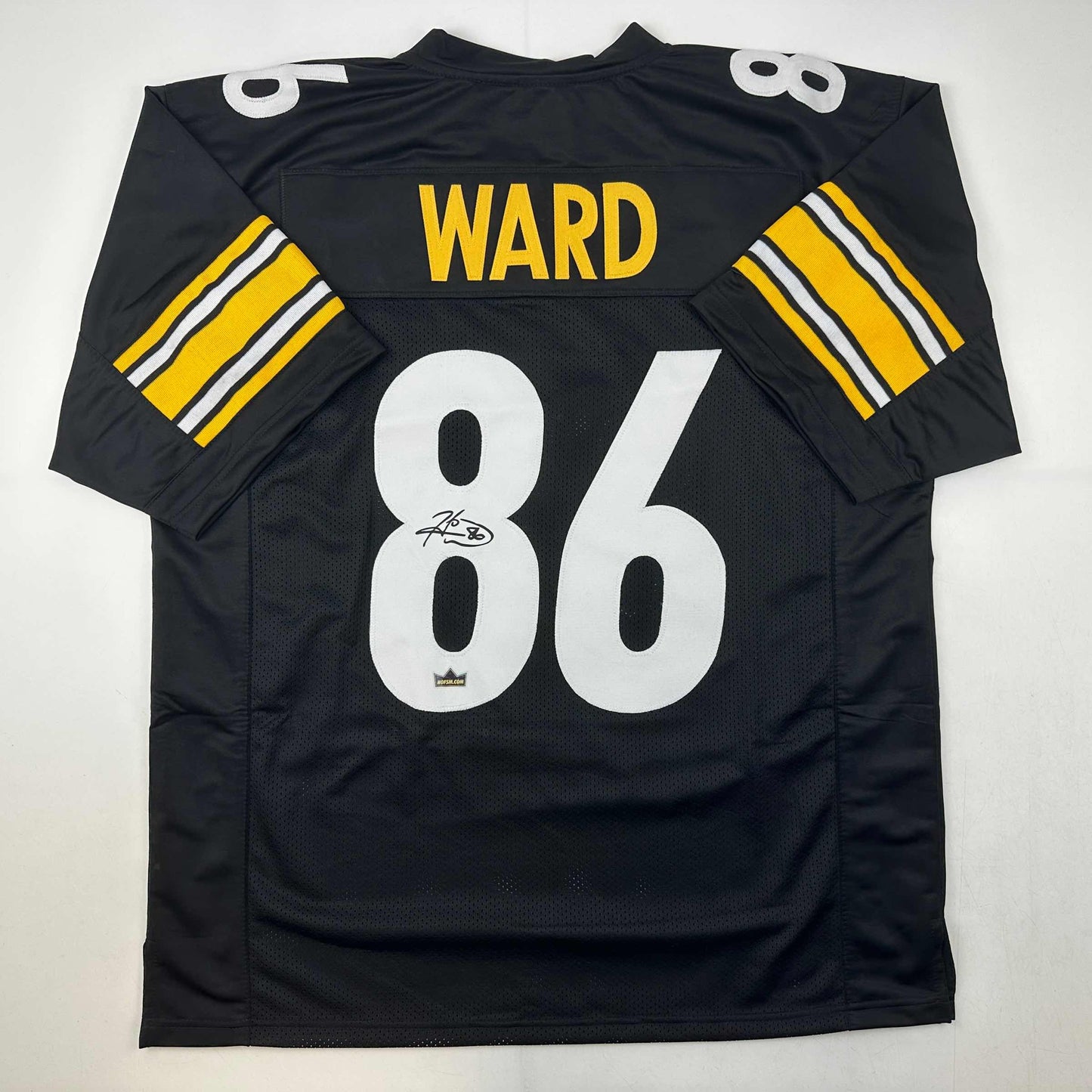 Facsimile Autographed Hines Ward Pittsburgh Black Reprint Laser Auto Football Jersey Size Men's XL