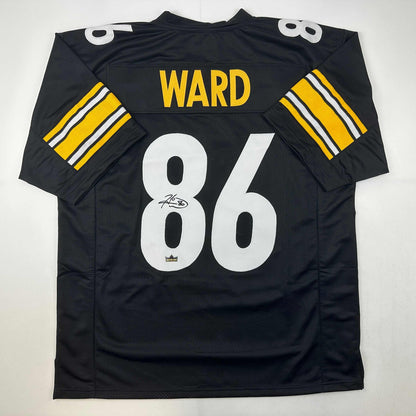 Facsimile Autographed Hines Ward Pittsburgh Black Reprint Laser Auto Football Jersey Size Men's XL