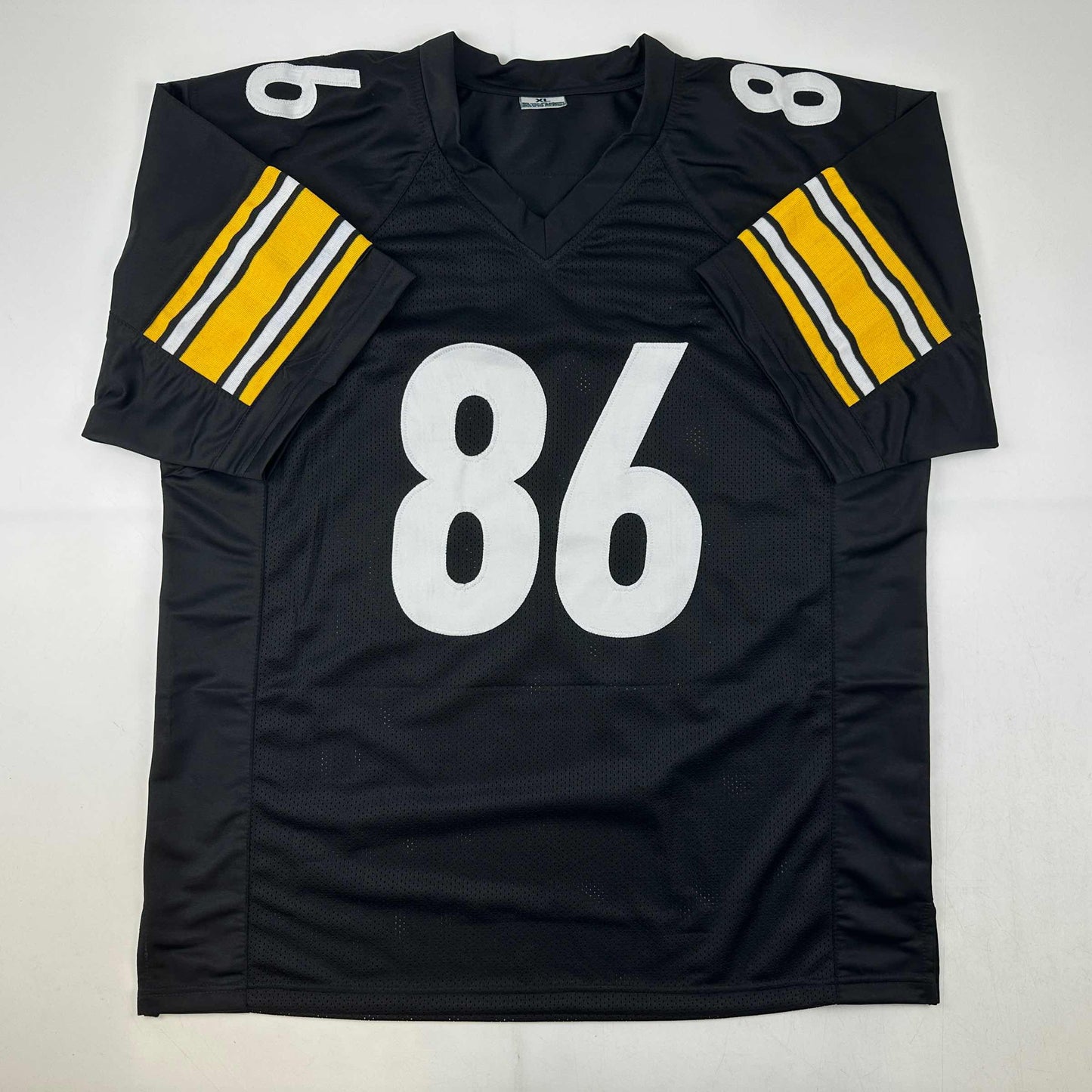 Facsimile Autographed Hines Ward Pittsburgh Black Reprint Laser Auto Football Jersey Size Men's XL