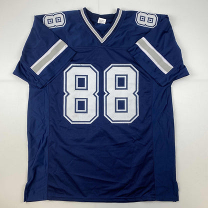 Facsimile Autographed Michael Irvin Dallas Blue Reprint Laser Auto Football Jersey Size Men's XL