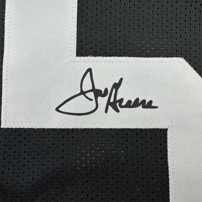 Facsimile Autographed Mean Joe Greene Pittsburgh Black Reprint Laser Auto Football Jersey Size Men's XL