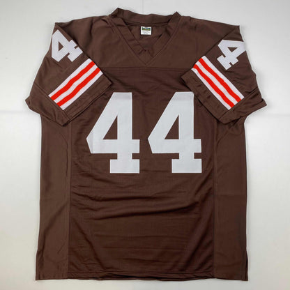 Facsimile Autographed Leroy Kelly Cleveland Brown Reprint Laser Auto Football Jersey Size Men's XL