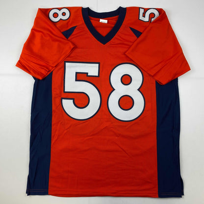 Facsimile Autographed Von Miller Denver Orange Reprint Laser Auto Football Jersey Size Men's XL