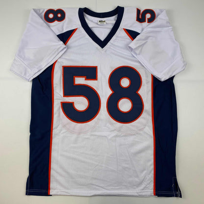 Facsimile Autographed Von Miller Denver White Reprint Laser Auto Football Jersey Size Men's XL