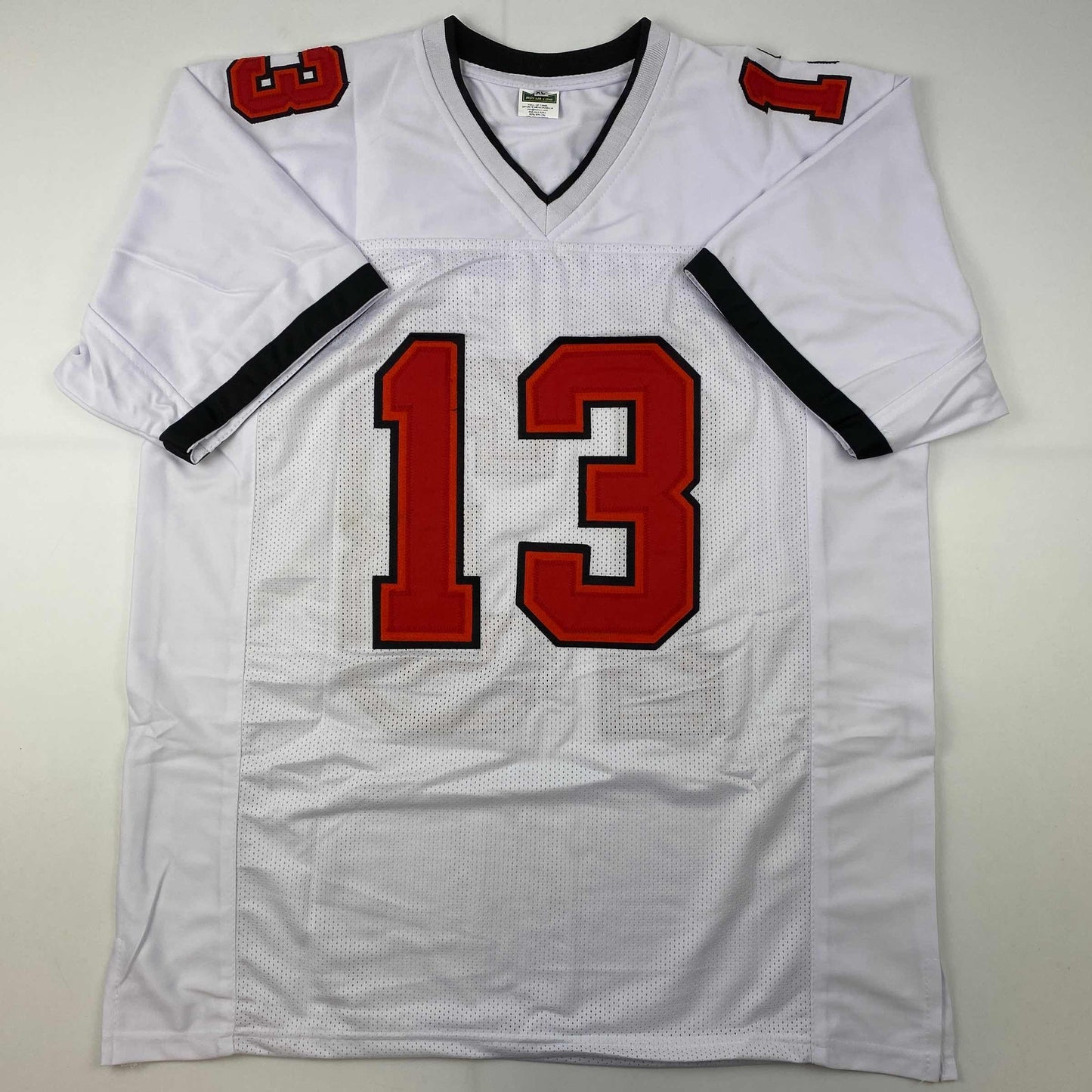 Facsimile Autographed Mike Evans Tampa Bay White Reprint Laser Auto Football Jersey Size Men's XL