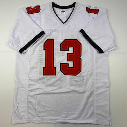 Facsimile Autographed Mike Evans Tampa Bay White Reprint Laser Auto Football Jersey Size Men's XL
