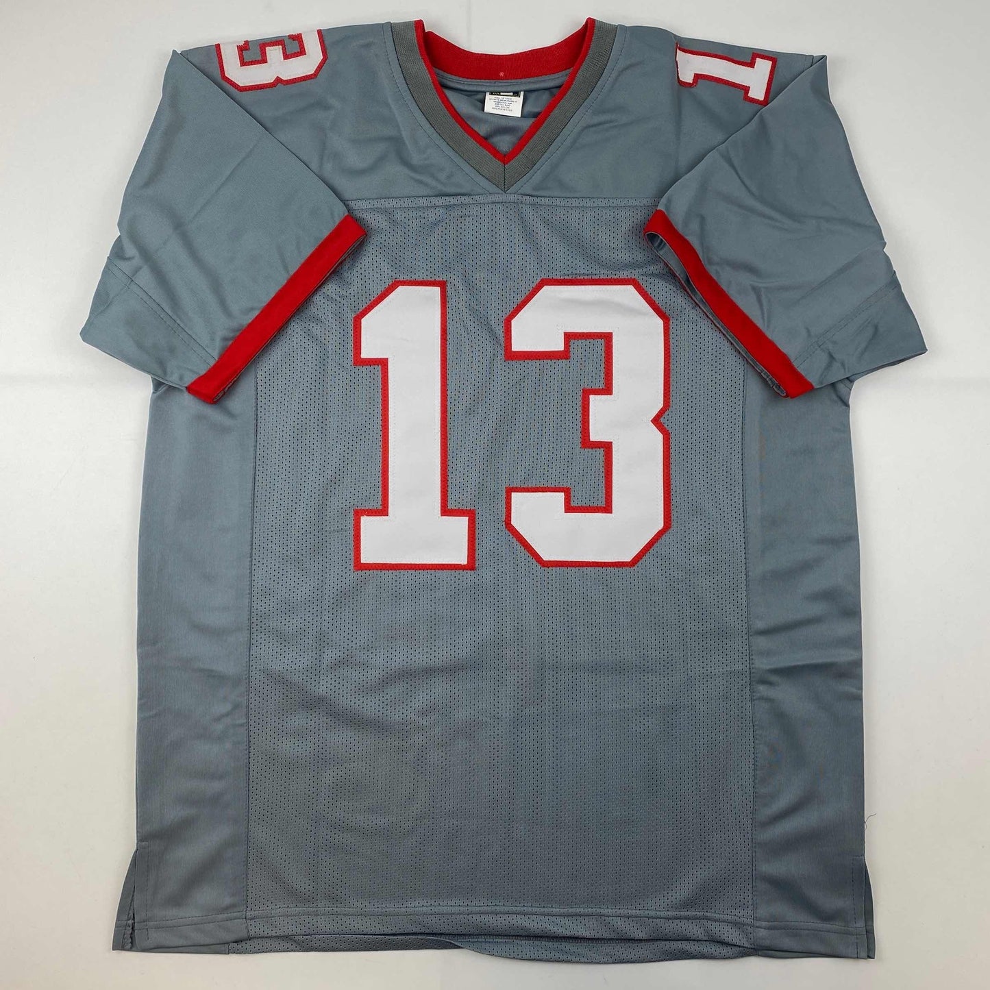 Facsimile Autographed Mike Evans Tampa Bay Grey Pewter Reprint Laser Auto Football Jersey Size Men's XL