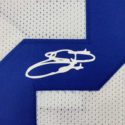 Facsimile Autographed Emmitt Smith Dallas White Reprint Laser Auto Football Jersey Size Men's XL
