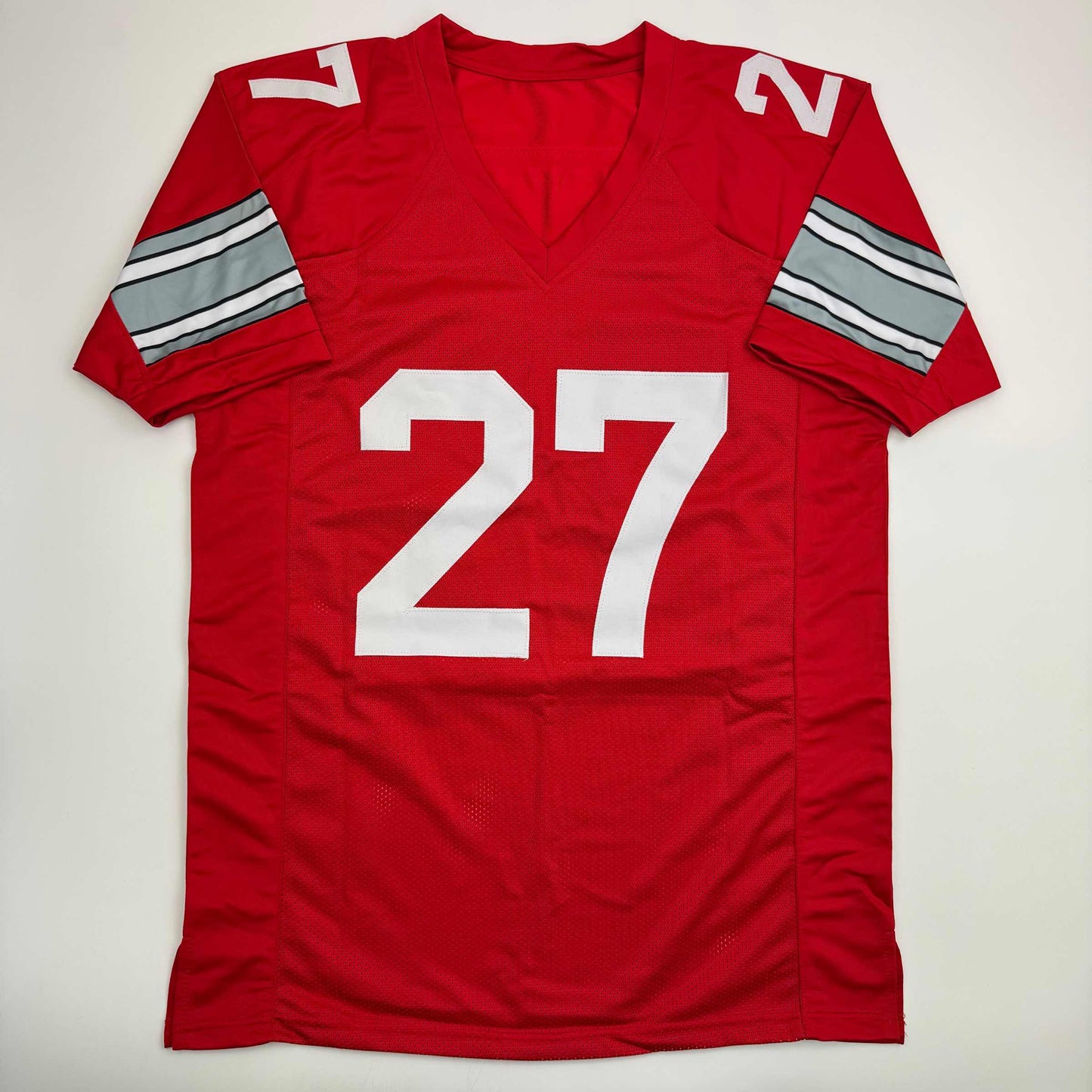 Autographed/Signed Eddie George Ohio State Red College Football Jersey JSA COA