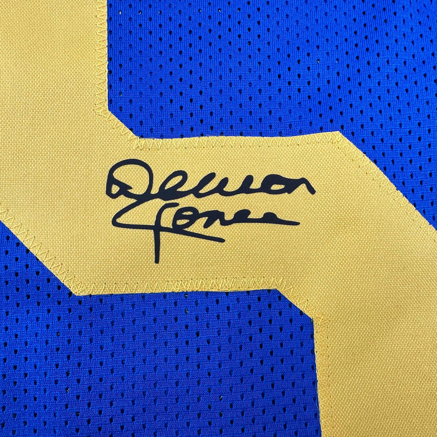 Facsimile Autographed Deacon Jones Los Angeles LA Royal Blue Retro Reprint Laser Auto Football Jersey Size Men's XL