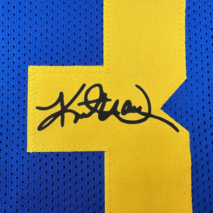 Facsimile Autographed Kurt Warner St. Louis Royal Blue Retro Reprint Laser Auto Football Jersey Size Men's XL
