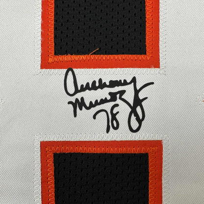 Facsimile Autographed Anthony Munoz Cincinnati Black Reprint Laser Auto Football Jersey Size Men's XL