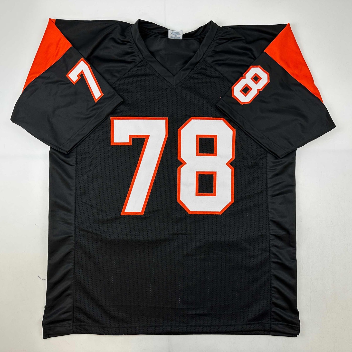 Facsimile Autographed Anthony Munoz Cincinnati Black Reprint Laser Auto Football Jersey Size Men's XL